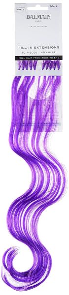 Balmain Fill-In Extensions Fiber Hair Natural Straight- purple 10 Stück