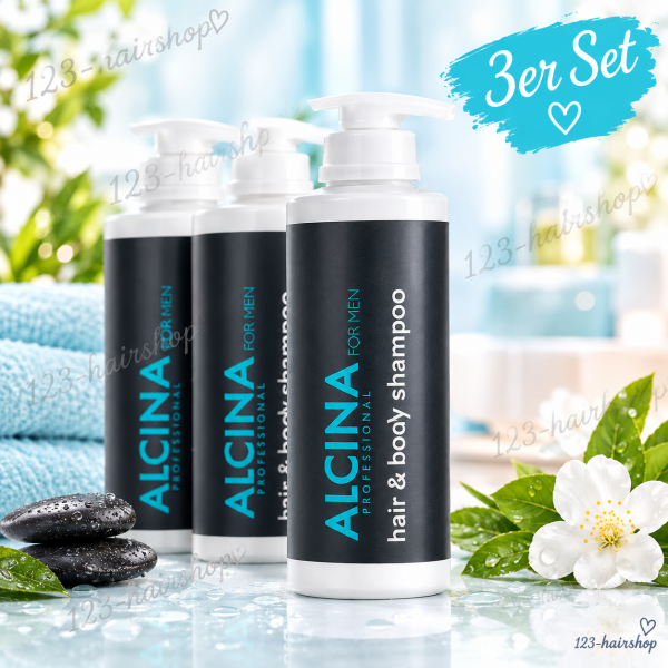 ALCINA Men Hair &amp; Body Shampoo 3x 500ml 08-26