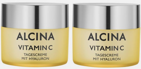 ALCINA Vitamin C Tagescreme - 2 x 50 ml -02-26 24h feuchtigkeitsspendende Gesichtscreme