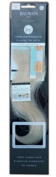 Balmain Tape + Clip Extensions HH 25cm 10A Extra Super Light Ash Blonde 2 Stück Echthaar