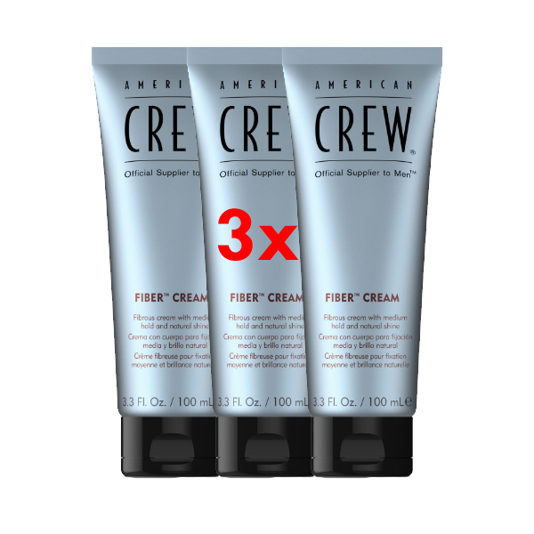 AMERICAN CREW – Fiber Cream, 100 ml, Stylingcreme für Männer 3er Pack