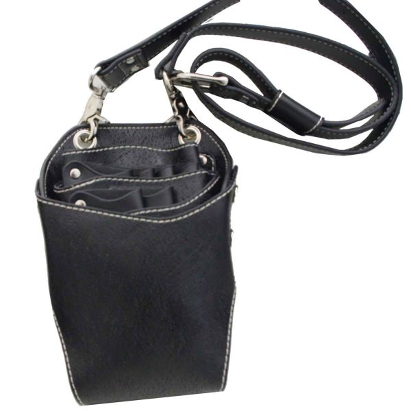 Werkzeugtasche OPEN SIX BLACK-Struktur, echtes Leder