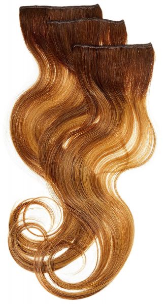 Balmain Double Hair Extensions Human Hair 40cm Farbe 7G.8G OM Gold Blonde Ombre : 3 Stück