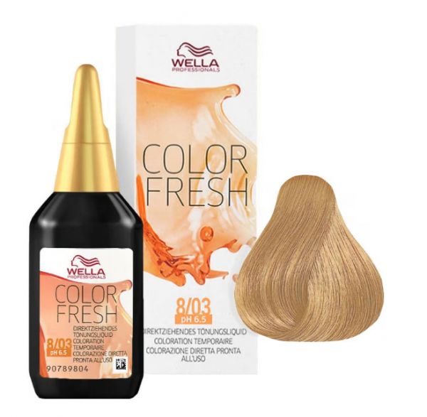 Wella Color Fresh 8/03 hellblond naturgold Tönung 75ml