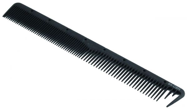 KANSAI Carbon Haarschneidekamm weit gezahnt mit Abteilung