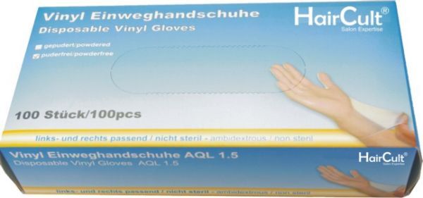 Salon Vinyl Handschuhe mittel gepudert 100er Pack