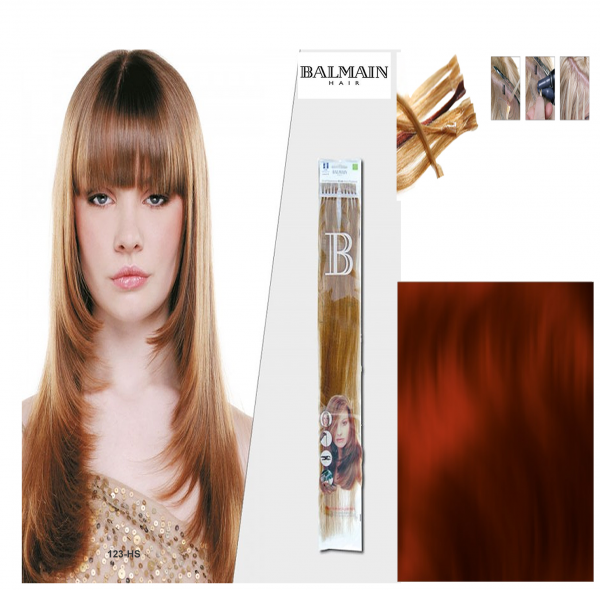 Balmain Fill in Extensions 45cm glatt Wine Red 10 Stück