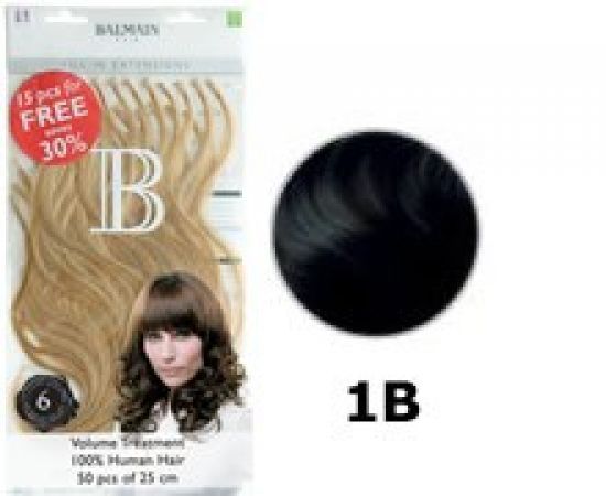 Balmain Extensions HH Valurpack 50 Stück 25cm 1B schwarz Dubai Natural Straight