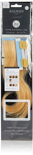 Balmain Tape + Clip Extensions HH 25cm 10G Natural Light Blonde Echthaar vorher Cool Blonde