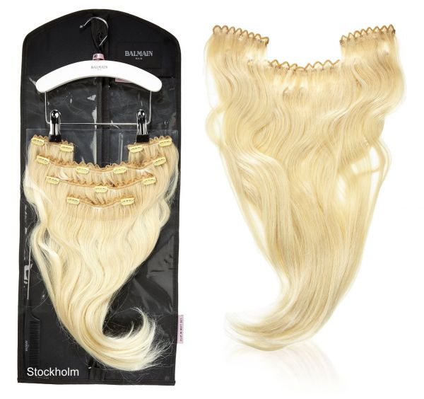 Balmain Clip in Weft Set Stockholm 40cm Echthaar L10/ 613 10G/10A