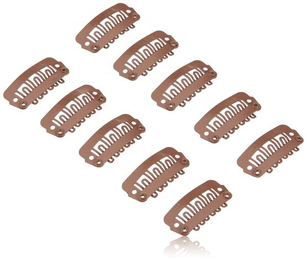 Balmain Double Hair Clips 10 Stück brown