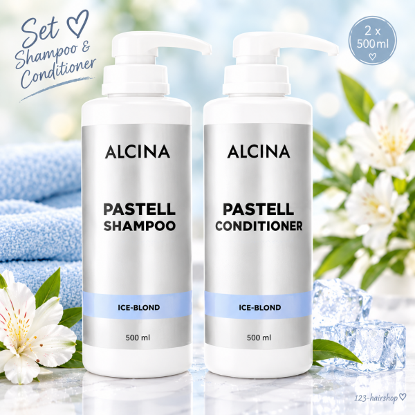 Alcina Pastell Shampoo Ice-Blond 500ml und Pastell Conditioner 500ml Set