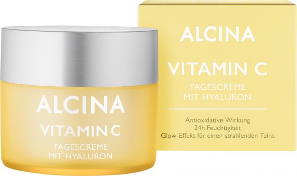 ALCINA Vitamin C Tagescreme - 1 x 50 ml -2025 24h feuchtigkeitsspendende Gesichtscreme