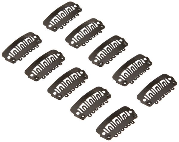 Balmain Double Hair Clips 10 Stück schwarz