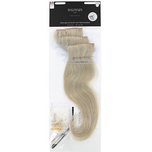 Balmain Double Hair Extensions HH 40cm 10S Oslo Light Crystal Grey -3 Stück Echthaar