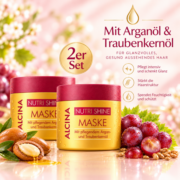 Alcina Nutri Shine Maske 2x 200 ml 02-26 Haarmaske für seidiges Haargefühl