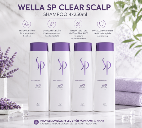 Wella SP Clear Scalp Shampoo 4x 250ml 07-26