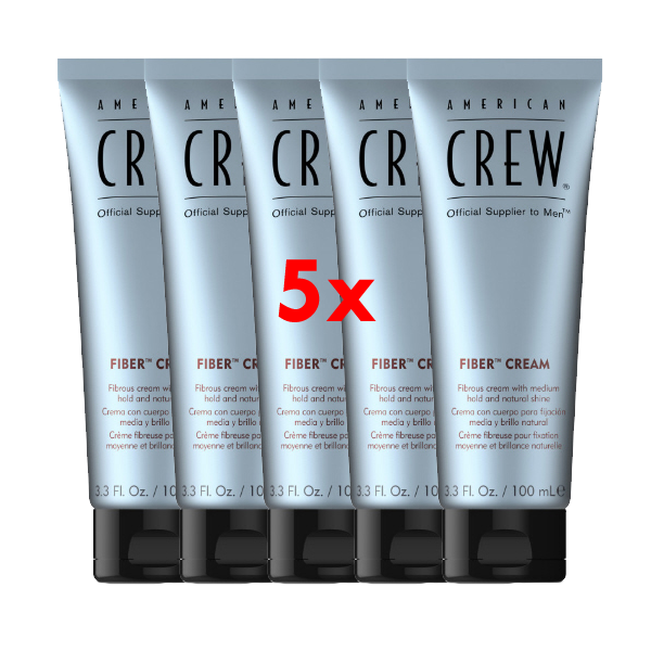 AMERICAN CREW – Fiber Cream, 100 ml, Stylingcreme für Männer 5er Pack