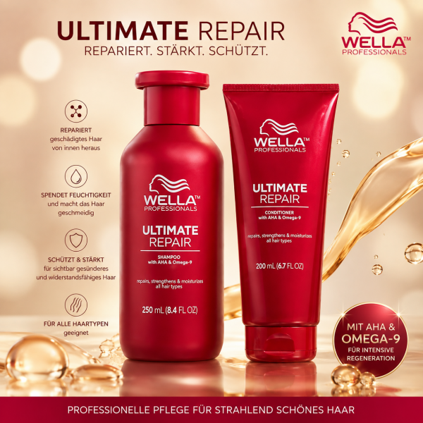 Wella Ultimate Repair Shampoo 250ml &amp; Wella Repair Conditioner 200ml 07-26