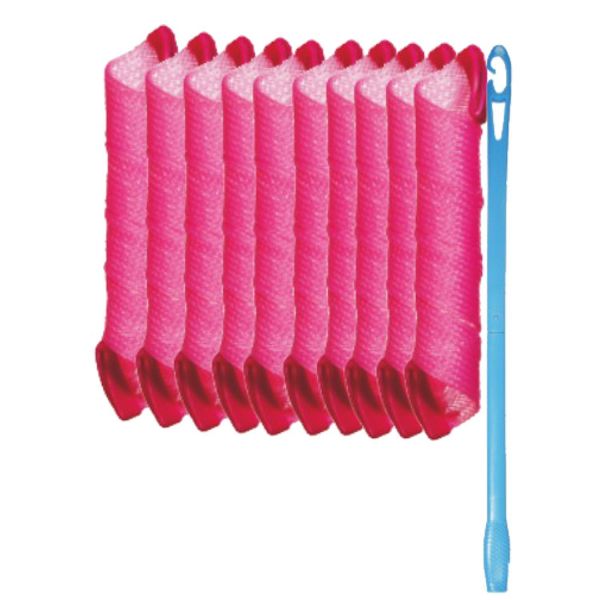 Beach Wave Curler Rot, 10er Pack inkl. 1 Nadel, 30x150mm