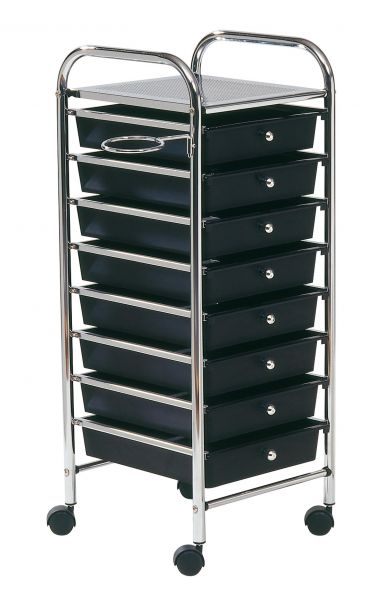 Arbeitswagen / Servicestation Storage, schwarz 78 x 34,5 x 17 cm