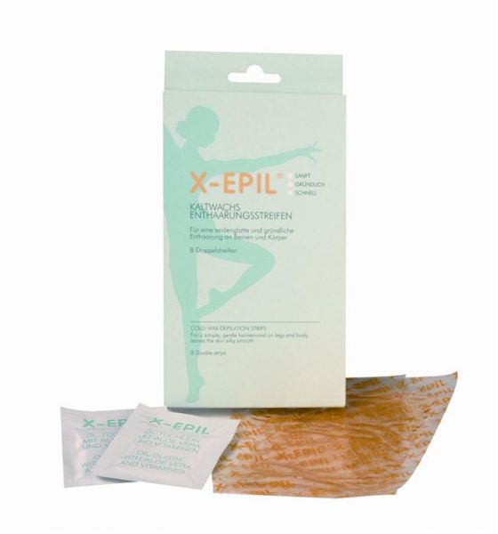 X-Epil Kaltwachs-Enthaarungsstreifen, Breit, für Beine und Körper