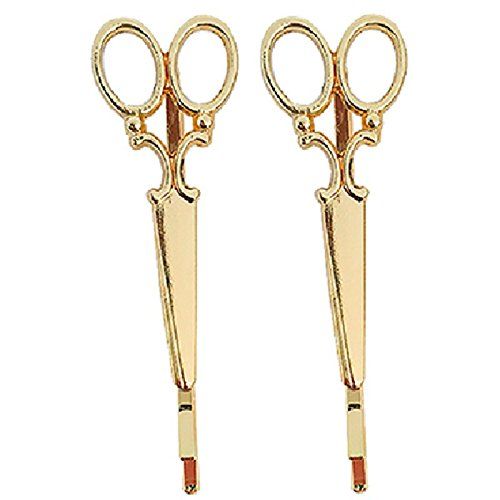 A&A Haarklemmen Schere gold 2er Pack Metall-Look