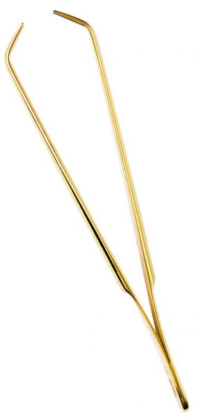 Pfeilring Pinzette geknickt, G vergoldet, 9 cm