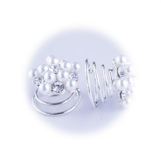 A+A Haarspirale Perlen + Strass 6 Stück