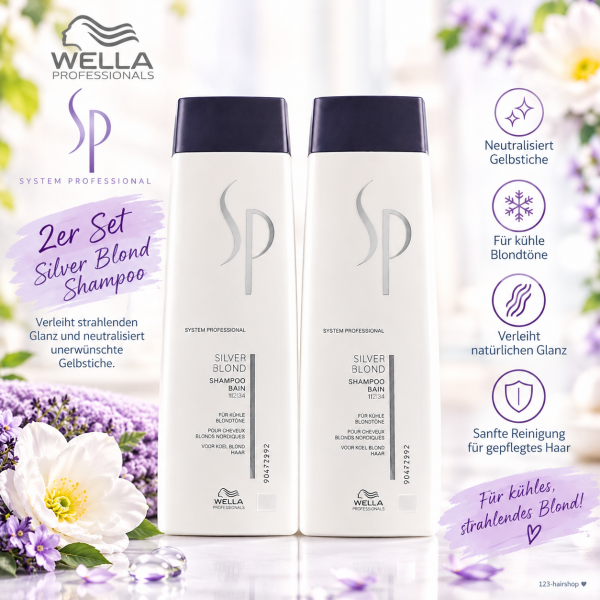 Wella SP Silver Blond Shampoo 2x 250ml 10-26 HA