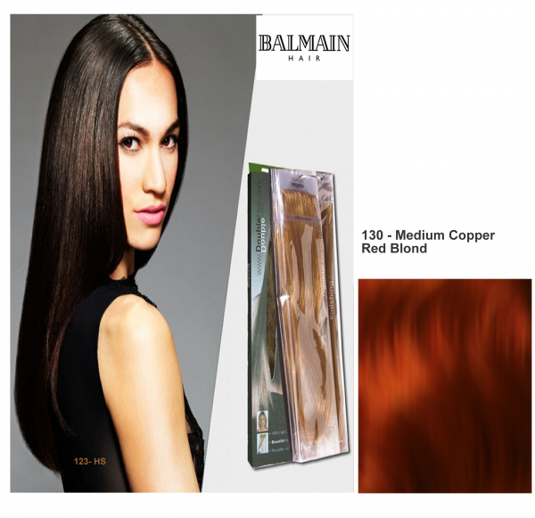 Balmain Double Hair Treatment Set 130 Medium Copper Red Blond - 40cm - 5Stück -