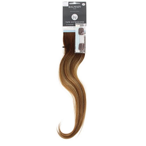 Balmain Tape + Clip Extensions HH 40cm 7G.8G OM Gold Blonde Ombre 2 Stück Echthaar