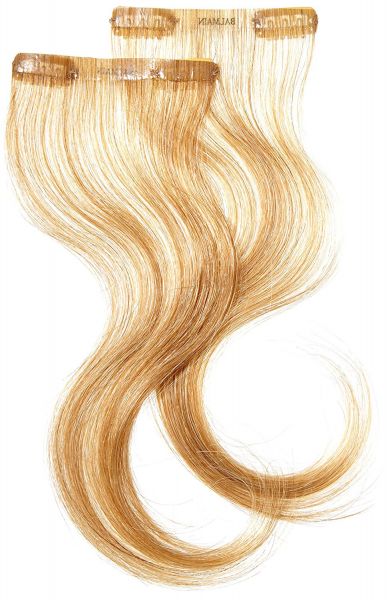 Balmain Tape + Clip Extensions HH 25cm 9G Very Light Deep Gold Blonde vorher cafe blond