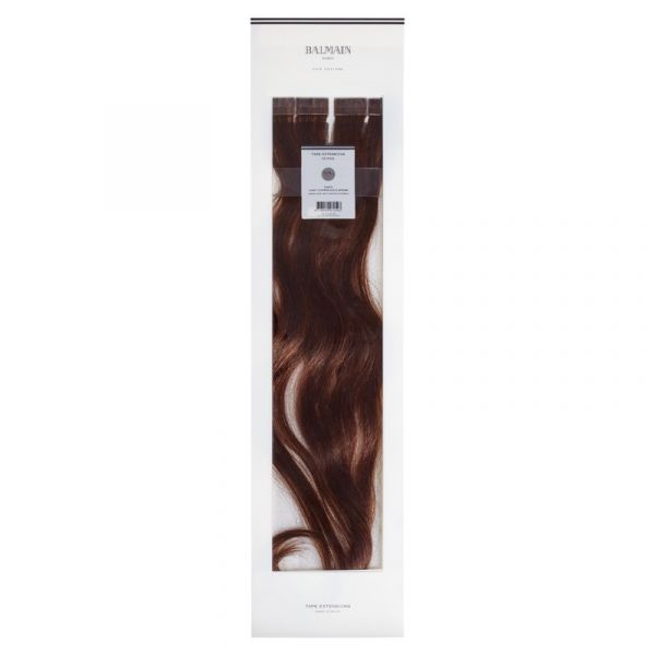 Balmain Silk Tape Extensions HH 55cm 3.4OM Dark Brown Ombre 10Stück Natural Straight