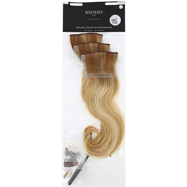 Balmain Double Hair Extensions HH 40cm 9G,10OM Very Light Gold Blonde Ombre -3 Stück Echthaar