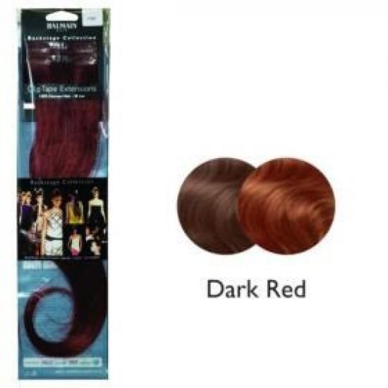 Balmain Clip Tape Extensions 40cm, Dark Red