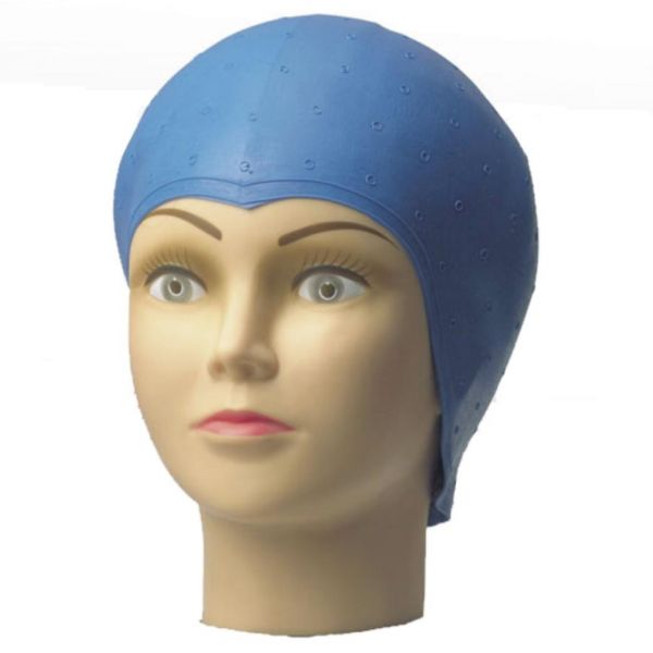 Strähnenhaube Latex blau