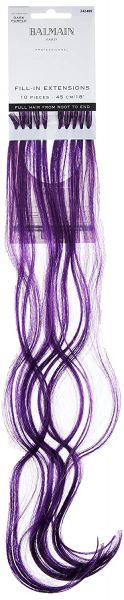 Balmain Fill-In Extensions Fiber Hair Natural Straight dark purple10 Stück
