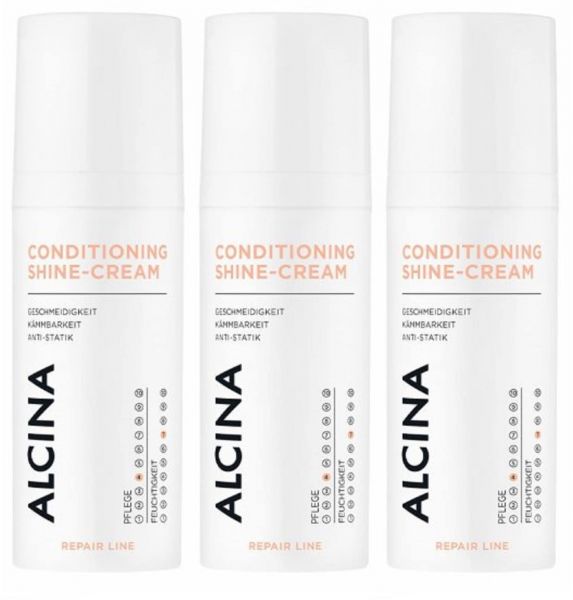 ALCINA Conditioning Shine-Cream 3x 50ml -Schutz für trockenes und strapaziertes Haar