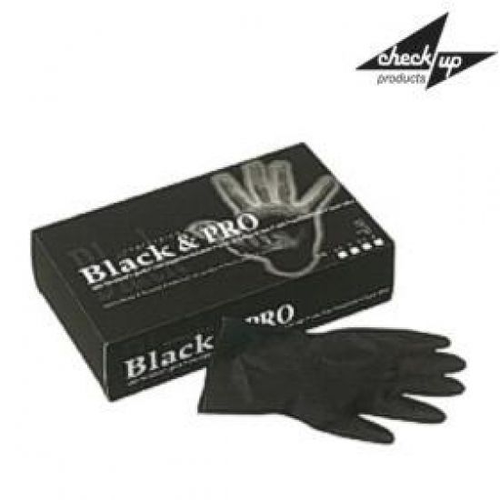 Black &amp; Pro Latexhandschuhe schwarz Puderfrei 20 Stück, Größe S