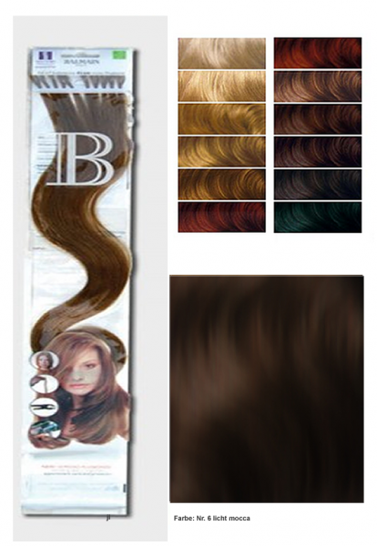 Balmain Fill in Extensions HH 40cm 10 Stück 6 licht mocca L5 Straight