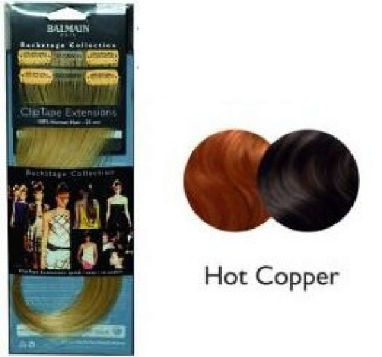 Balmain Clip Tape Extensions Human Hair,25cm, hot copper