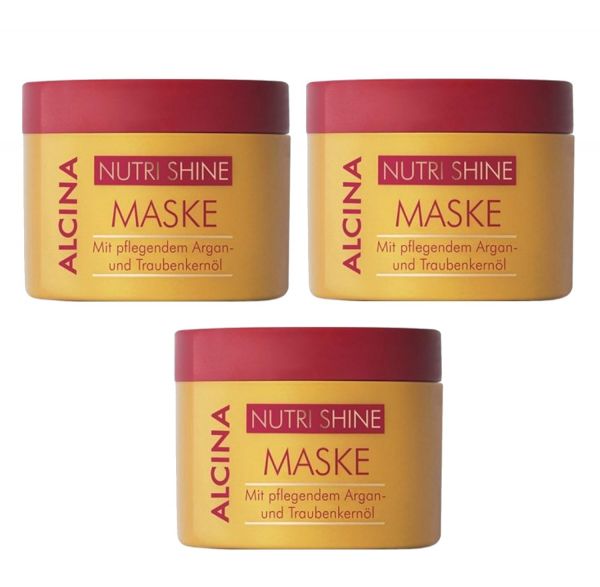 Alcina Nutri Shine Maske 3x 200 ml 02-26 Haarmaske für seidiges Haargefühl