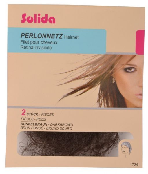 Solida Perlonnetz mit Gummizug ultra dünn 2er Packung dunkelbraun