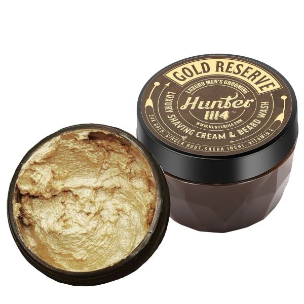 Hunter1114 Gold Reserve Luxury Shaving Cream &amp; Beard Wash, 82ml Dose