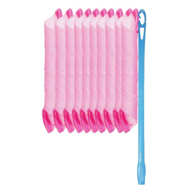 Beach Wave Curler Pink, 10er Pack inkl. 1 Nadel, 20x150mm